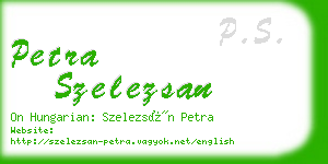 petra szelezsan business card